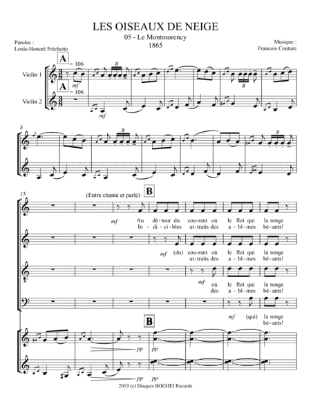 LES OISEAUX DE NEIGE - Le Montmorency (arr. Disques BOGHEI Records)