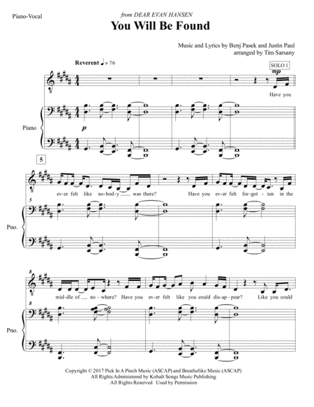 You Will Be Found (arr. Tim Sarsany)