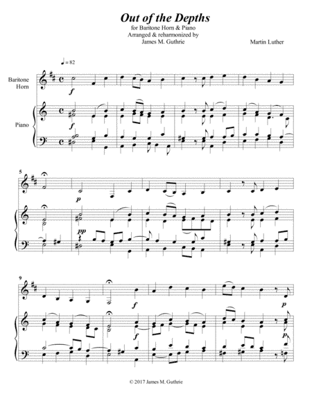 Luther: Out of the Depths for Baritone Horn & Piano (arr. James M. Guthrie, ASCAP)