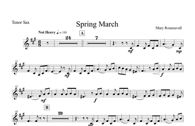 Spring March: TENOR SAXOPHONE PART