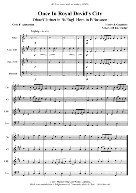 Once In Royal David's City (arr. Gert Th. Walter)