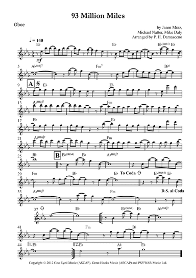 93 Million Miles (arr. P.H. Damasceno)