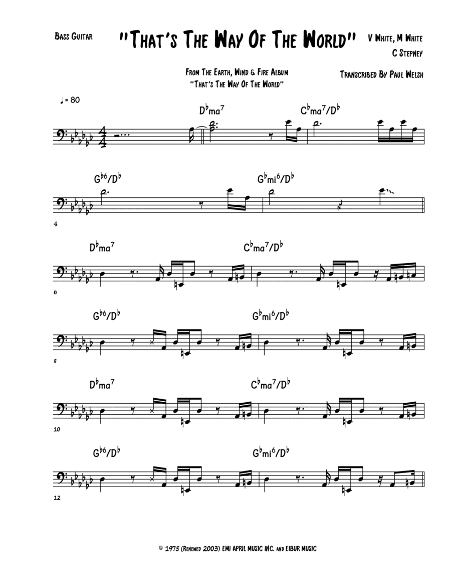 That's The Way Of The World (arr. Accubass)