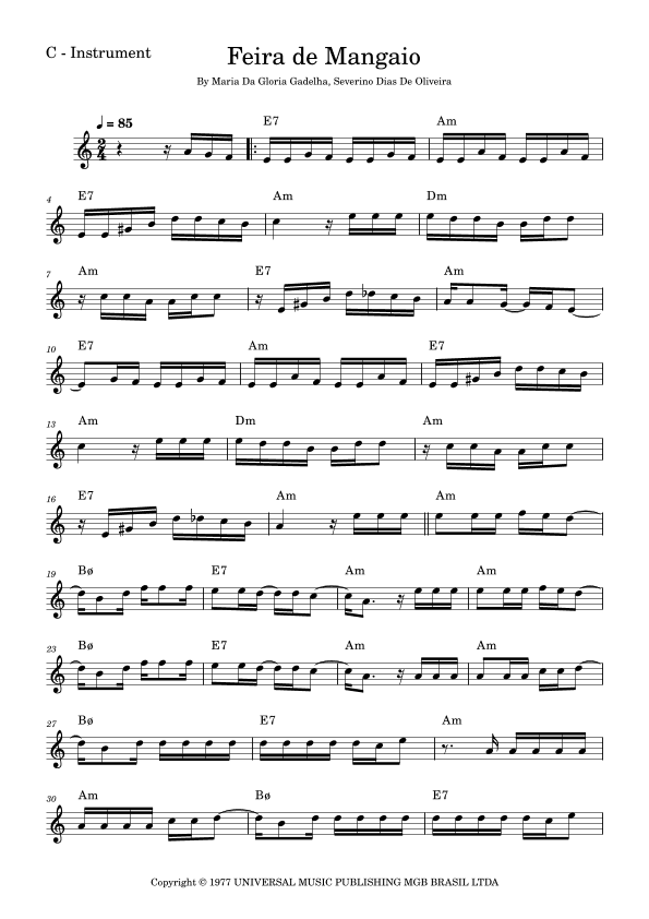 Feira De Mangaio (arr. Fabio Eduardo de Oliveira)