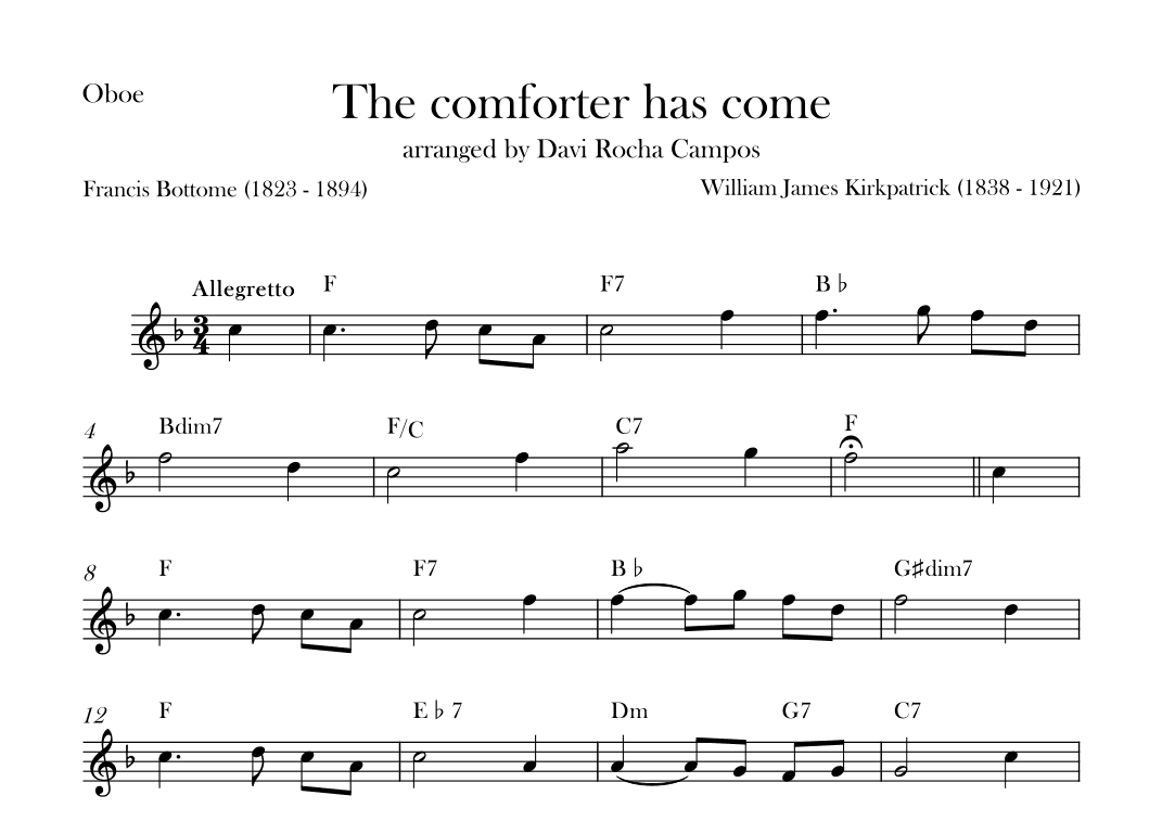 The comforter has come (arr. Davi Rocha Campos)