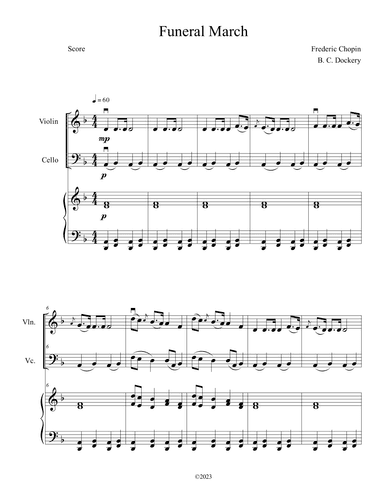 Funeral March (Violin and Cello Duet with Piano Accompaniment) (arr. B. C. Dockery)