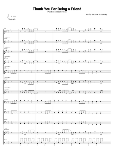 Thank You For Being A Friend - Score Only (arr. Jacobie Humphrey)