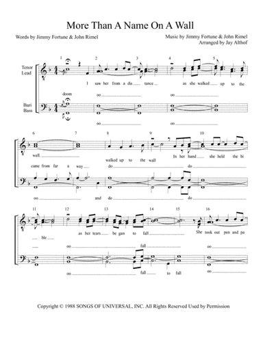 More Than A Name On A Wall (arr. Jay Althof)