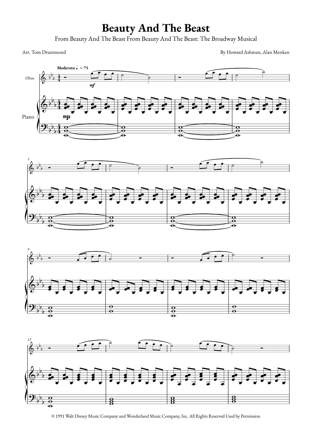 Beauty And The Beast (arr. Tom Drummond)