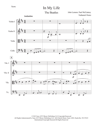 In My Life (arr. Nathaniel Hontz)