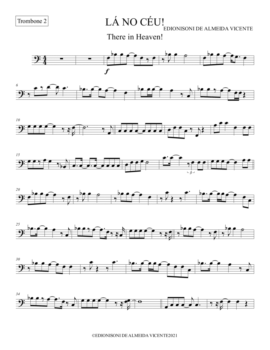 Trombone 2-LÁ NO CÉU-There in Heaven!