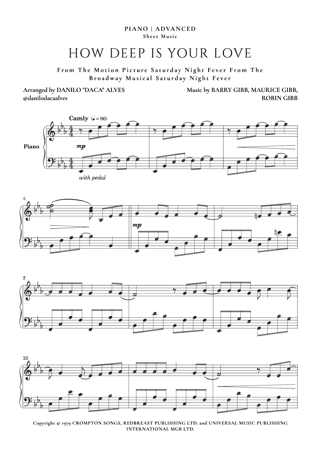 How Deep Is Your Love (arr. Danilo "Daca" Alves)