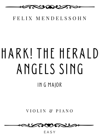 Mendelssohn - Hark! The Herald Angels Sing in G Major - Easy (arr. Piacere Music Sheets)