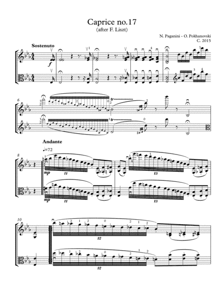 Paganini 24 Caprices: #17 for violin and viola
