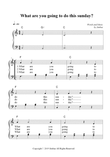 What are you going to do this Sunday? (Children's for Easy Piano)