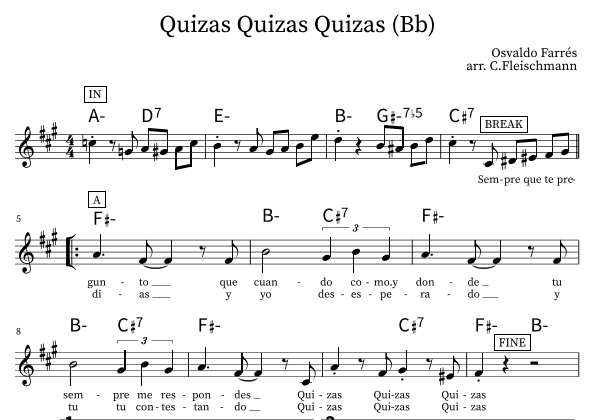 Quizas, Quizas, Quizas (perhaps, Perhaps, Perhaps) (arr. Christoph Fleischmann)