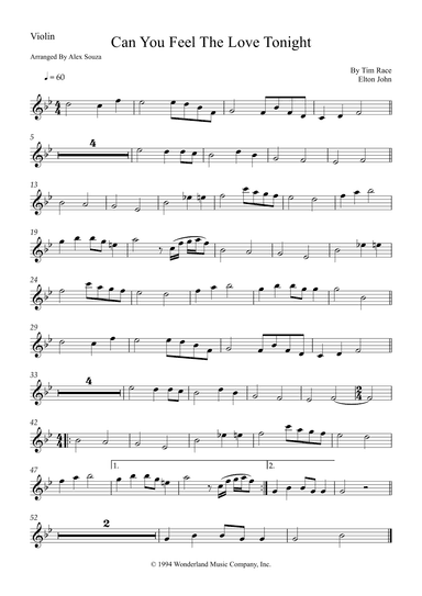Can You Feel The Love Tonight (arr. Alex Souza)