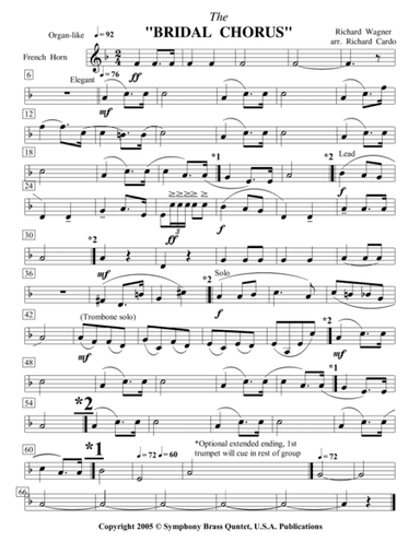 Wedding Collection: Professional Edition - 2. The "Bridal Chorus" (French Horn) (arr. R.R.Cardo)