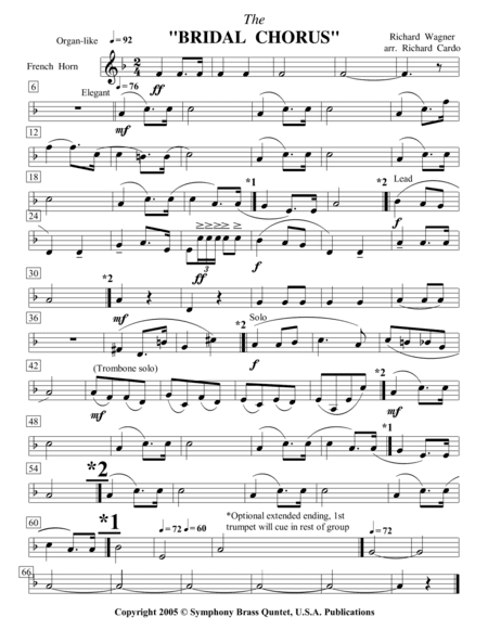 Wedding Collection: Professional Edition - 2. The "Bridal Chorus" (French Horn) (arr. R.R.Cardo)