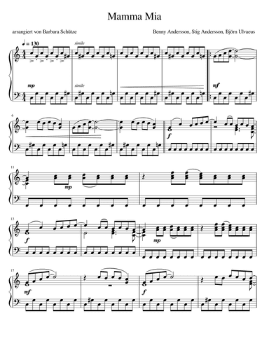 Mamma Mia (arr. Barbara Schütze)
