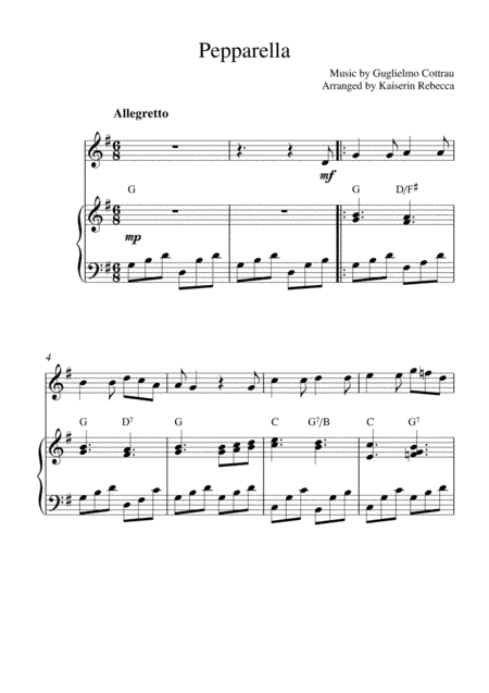 Pepparella (oboe solo and piano accompaniment) (arr. Kaiserin Rebecca)