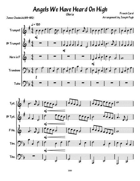 Angels We Have Heard On High (Brass Quintet) (arr. Joseph Pugh)