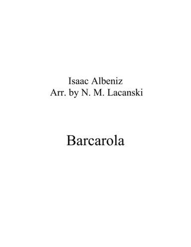 Barcarola (arr. Nick Lacanski)