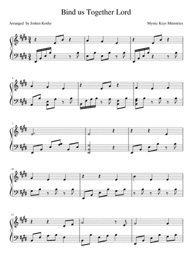 Bind us Together Lord Piano Instrumental (arr. Mystic Keys)