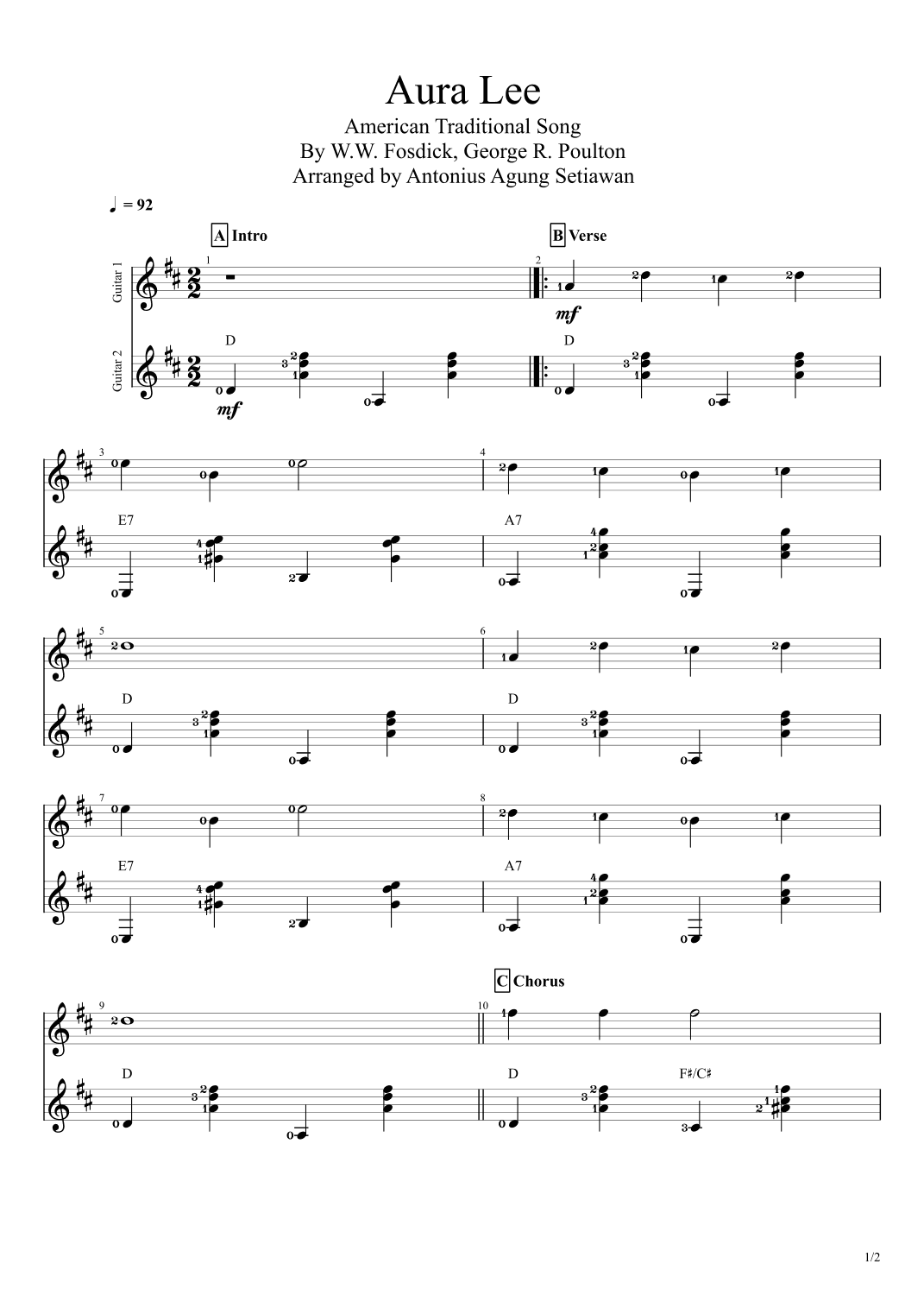 Aura Lee (arr. Antonius Agung Setiawan)