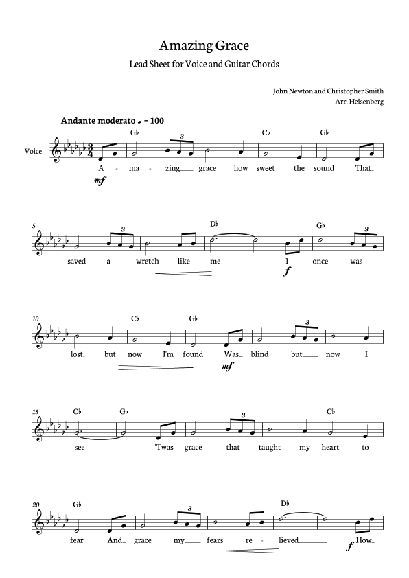 Amazing Grace (arr. Heisenberg)