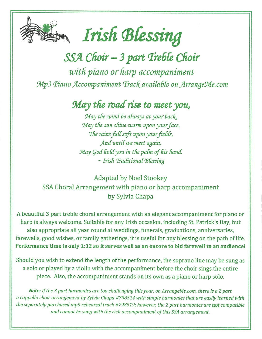 Irish Blessing (arr. Sylvia Chapa)