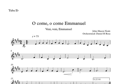 O come, o come Emmanuel - Veni, veni Emmanuel - Christmas Carol - Eb Tuba (arr. Daniel H Rosa)