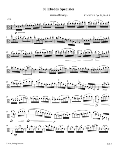 Mazas, Etudes for Viola Op 36, Book 1, No.16 (arr. String Masters)