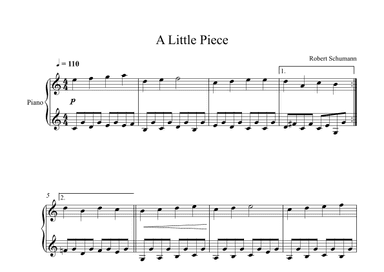 A Little Piece - Robert Schumann (Piano) (arr. Digital Book Music)