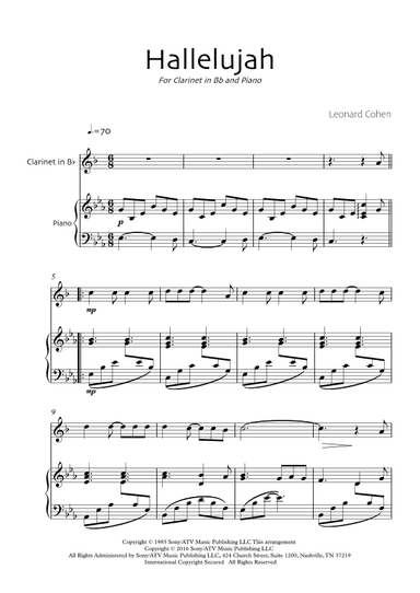 Hallelujah (arr. Robin Wood Editions)