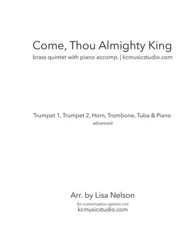 Come Thou Almighty King - Brass Quintet with Piano Accompaniment (arr. Lisa Nelson)