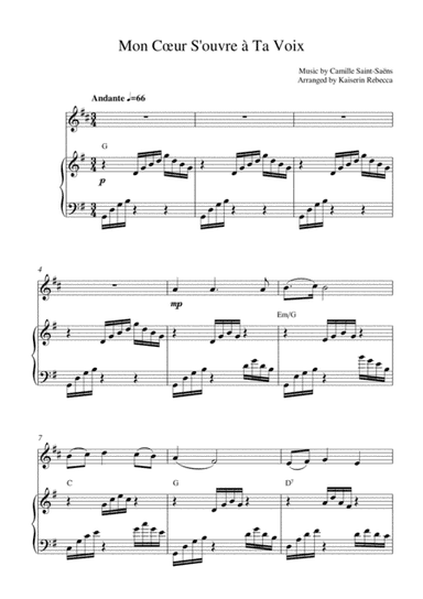 Mon Cœur S'ouvre à Ta Voix (arr. Kaiserin Rebecca)