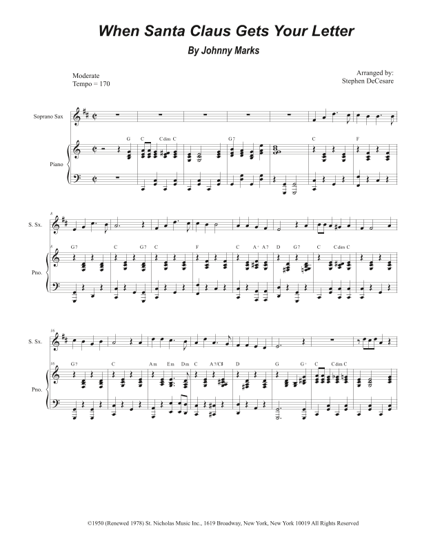 When Santa Claus Gets Your Letter (arr. Stephen DeCesare)