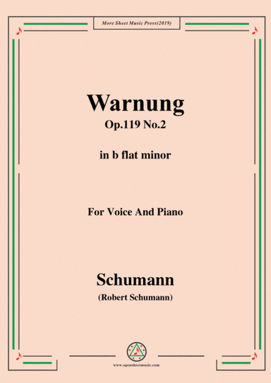 Schumann-Warnung,Op.119 No.2,in b flat minor,for Voice&Piano (arr. MSM)