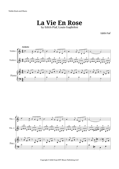 La Vie En Rose (arr. Langanho)