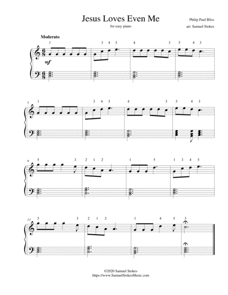 Jesus Loves Even Me - for easy piano (arr. Samuel Stokes)