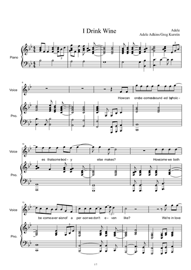 I Drink Wine (arr. Adele Adkins)