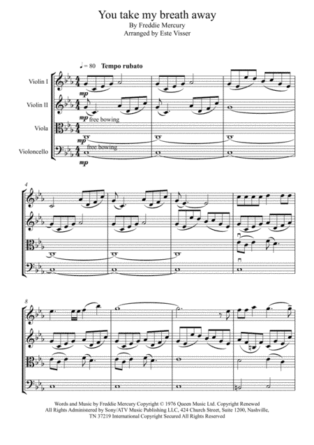 You Take My Breath Away (arr. Este Visser)