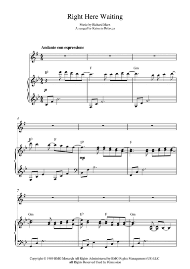 Right Here Waiting (arr. Kaiserin Rebecca)
