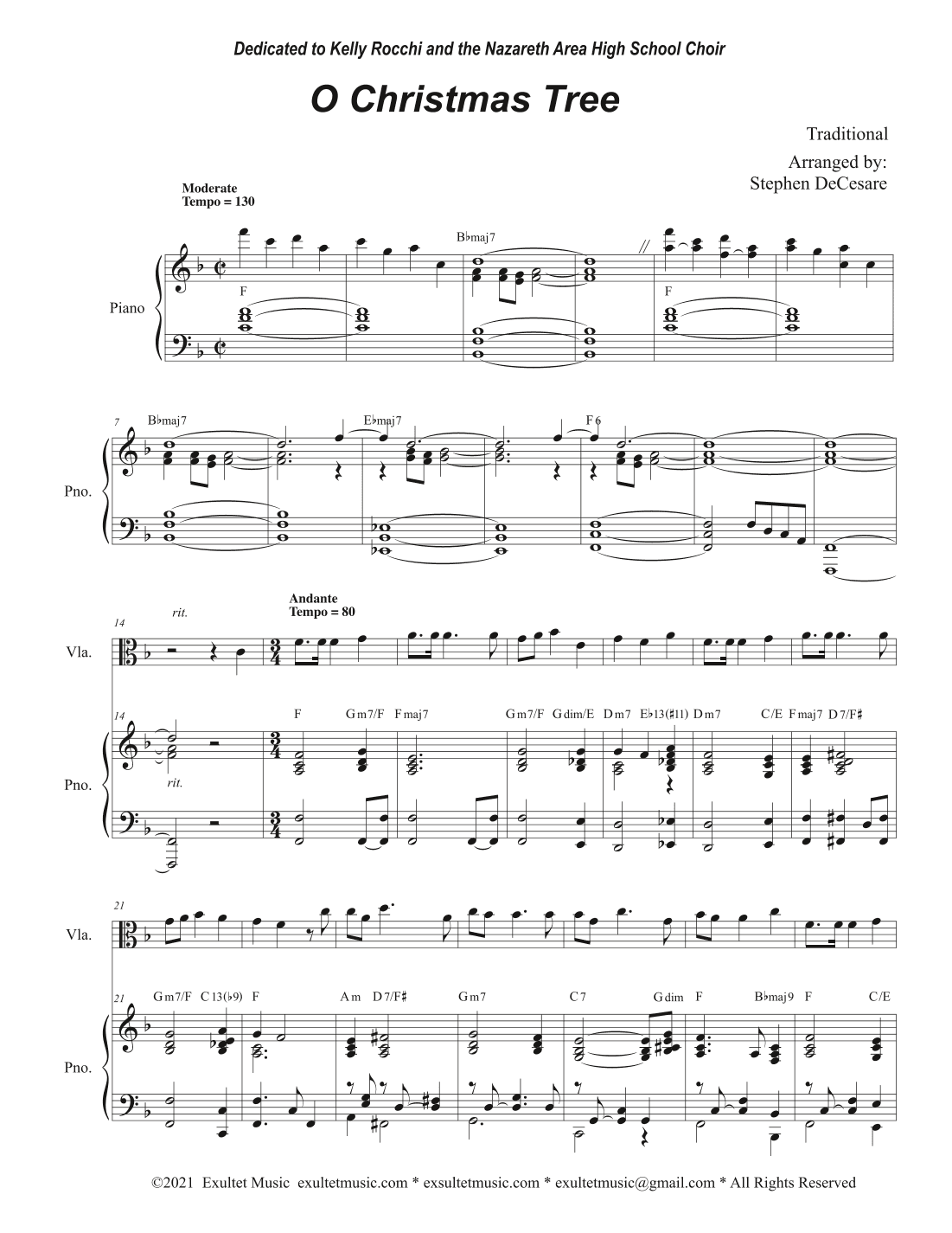 O Christmas Tree (Viola solo and Piano) (arr. Stephen DeCesare)