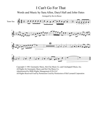 I Can't Go For That (arr. Kevin Busse)