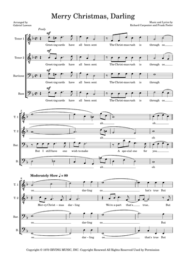 Merry Christmas, Darling (arr. Gabriel Lawson)