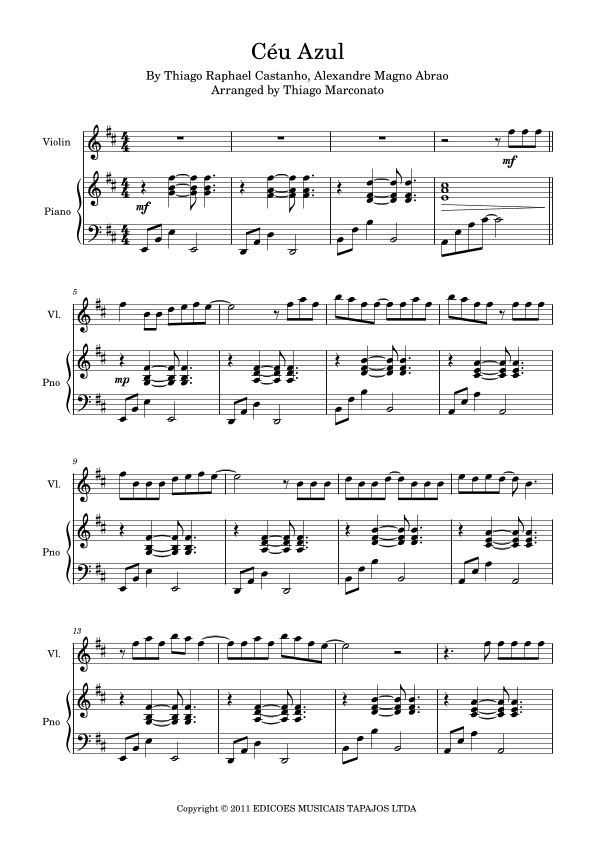 Ceu Azul (arr. Thiago Marconato)