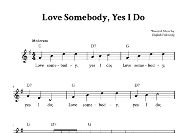Love Somebody, Yes I Do - Lead Sheet (G Major) (arr. Yuri Noronha)