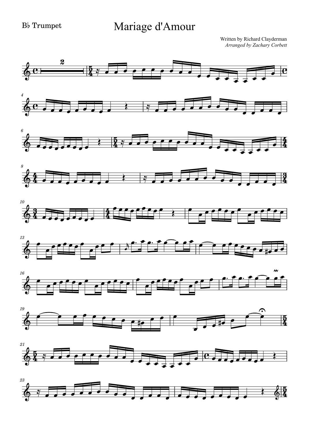 Mariage d'Amour (arr. Zachary Corbett)